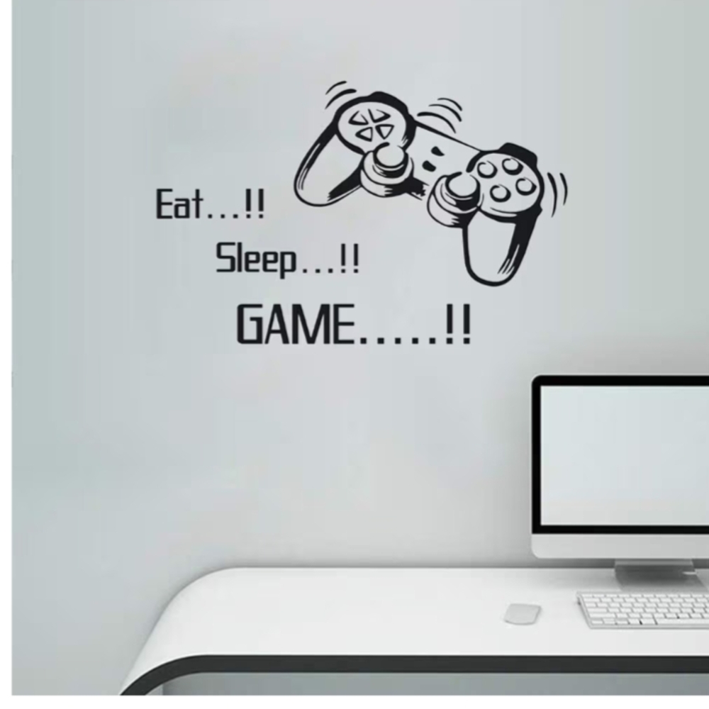 New Black Gaming Wall Decal